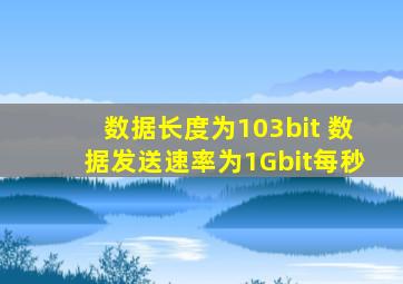 数据长度为103bit 数据发送速率为1Gbit每秒